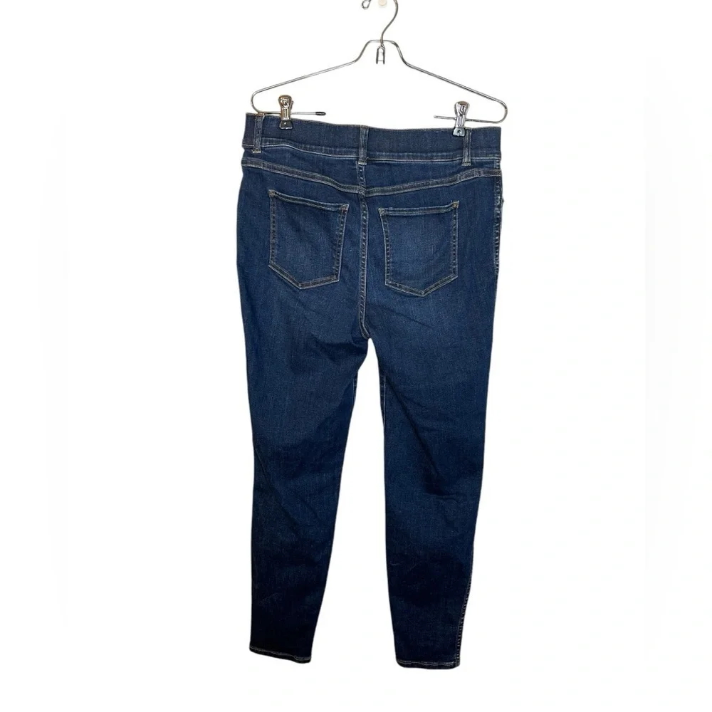 Spanx Womens Skinny Ankle Jeans Pull On Midnight Shade Regular High Rise Large